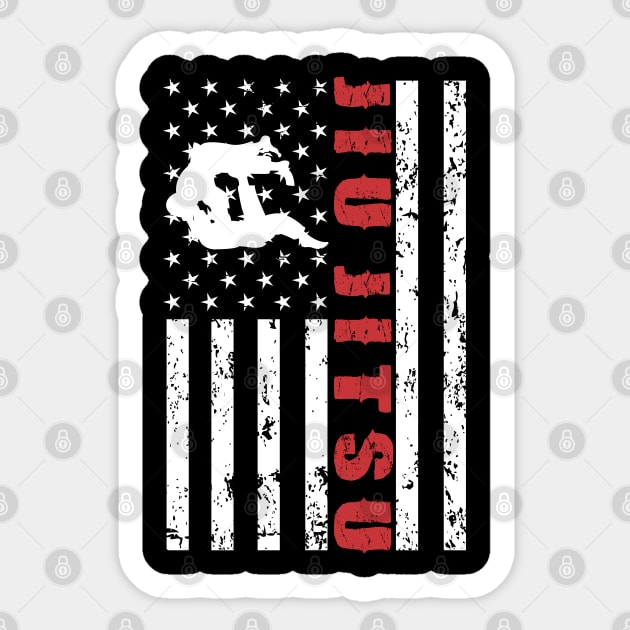 Jiu Jitsu American Flag - US Sports Sticker by Pannolinno